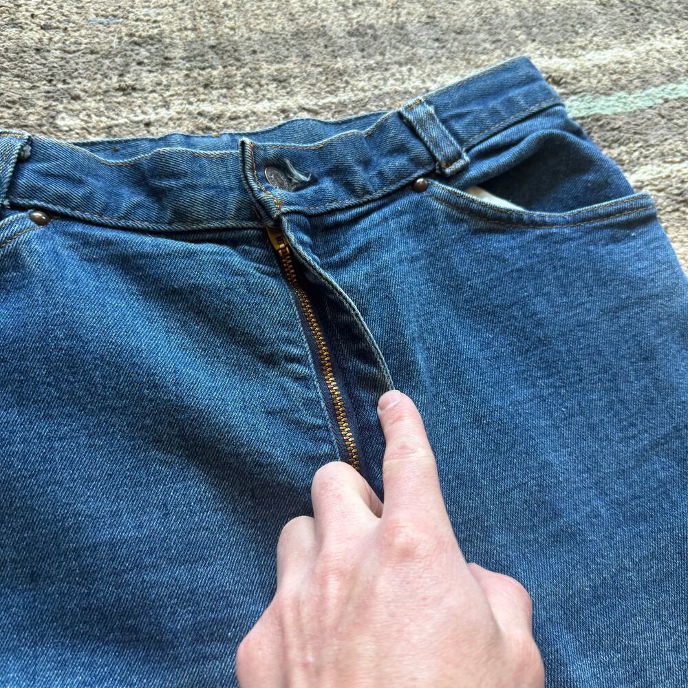 Men's Vintage 70's Levi's Orange Tab 573 High Rise Denim Blue Jeans Sz 30 x 32 - Picture 8 of 11